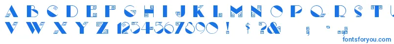 フォントLabyrinth – 白い背景に青い文字