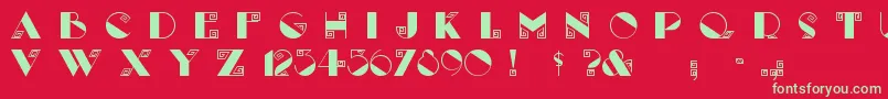 Labyrinth Font – Green Fonts on Red Background