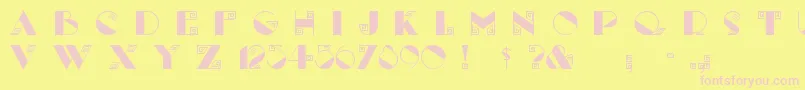 Labyrinth Font – Pink Fonts on Yellow Background