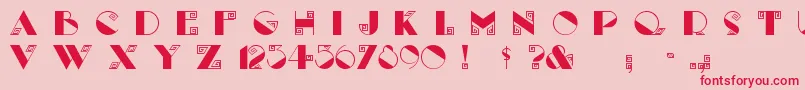 フォントLabyrinth – ピンクの背景に赤い文字