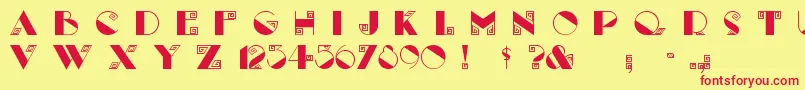 Labyrinth Font – Red Fonts on Yellow Background