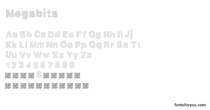 Schriftart Megabits – Alphabet, Zahlen, spezielle Symbole