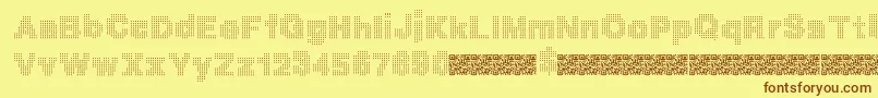 Megabits Font – Brown Fonts on Yellow Background