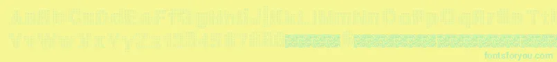 Megabits Font – Green Fonts on Yellow Background