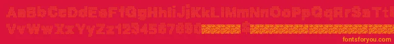 Megabits Font – Orange Fonts on Red Background