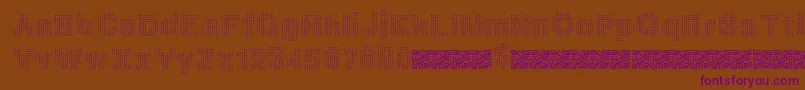 Megabits-Schriftart – Violette Schriften auf braunem Hintergrund