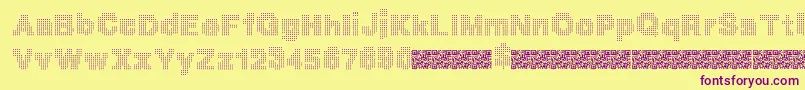 Megabits Font – Purple Fonts on Yellow Background