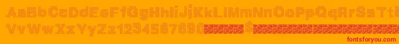 Megabits Font – Red Fonts on Orange Background