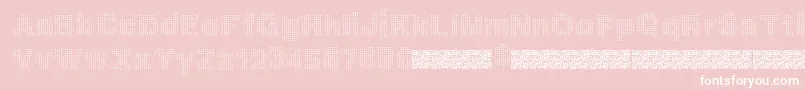 Megabits-Schriftart – Weiße Schriften auf rosa Hintergrund