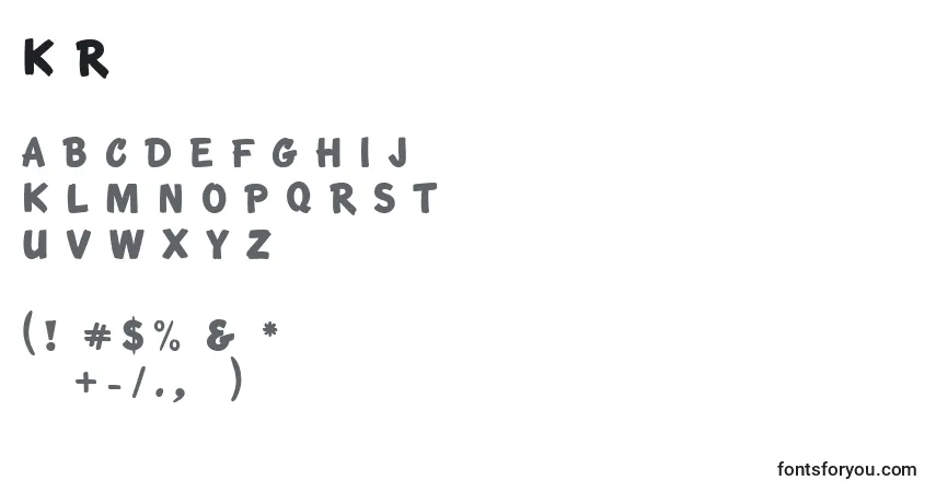 Шрифт KtfRoadbrush – алфавит, цифры, специальные символы