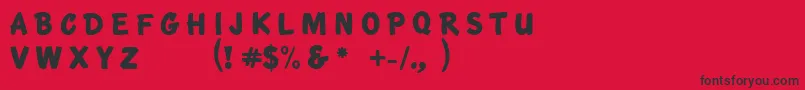 KtfRoadbrush-fontti – mustat fontit punaisella taustalla