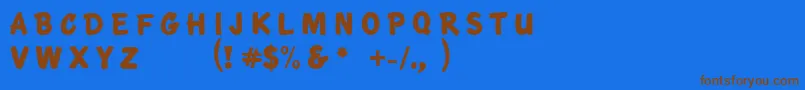 KtfRoadbrush-fontti – ruskeat fontit sinisellä taustalla