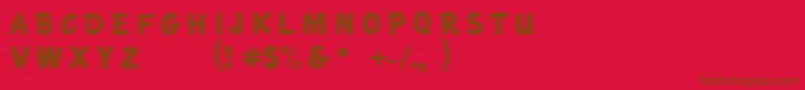 Fonte KtfRoadbrush – fontes marrons em um fundo vermelho
