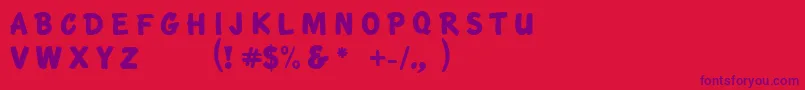 KtfRoadbrush-Schriftart – Violette Schriften auf rotem Hintergrund