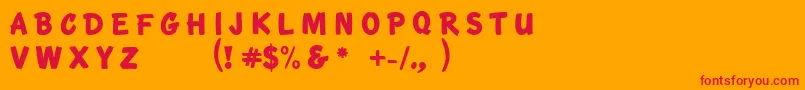 フォントKtfRoadbrush – オレンジの背景に赤い文字