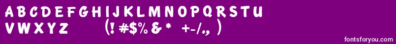 フォントKtfRoadbrush – 紫の背景に白い文字