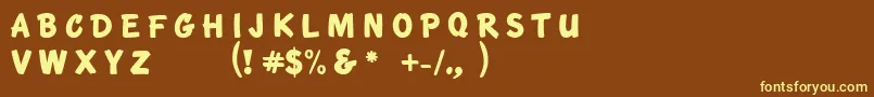Czcionka KtfRoadbrush – żółte czcionki na brązowym tle