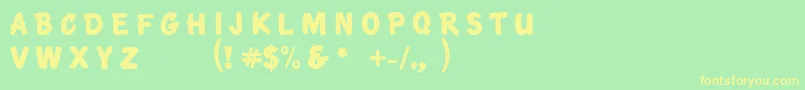 KtfRoadbrush Font – Yellow Fonts on Green Background