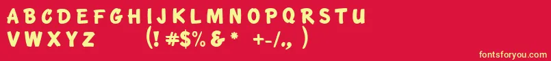 Шрифт KtfRoadbrush – жёлтые шрифты на красном фоне