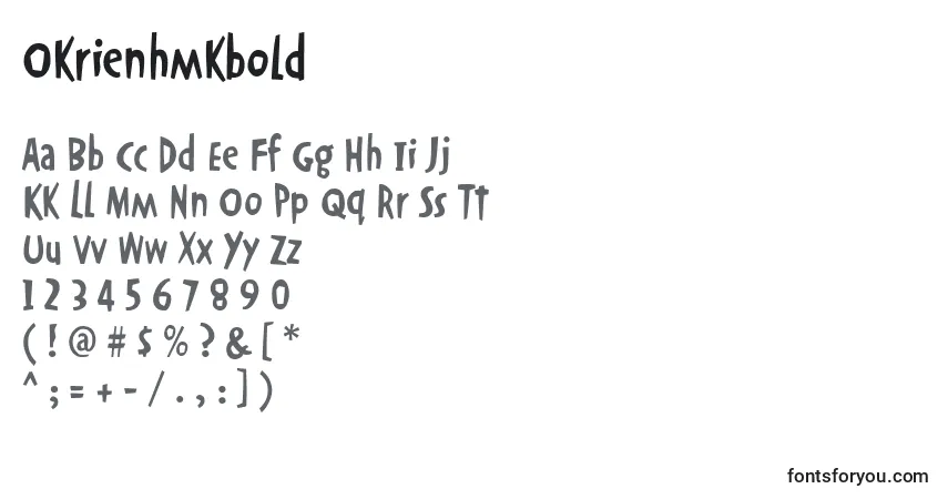 Шрифт Okrienhmkbold – алфавит, цифры, специальные символы