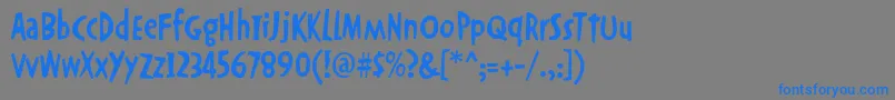 フォントOkrienhmkbold – 灰色の背景に青い文字