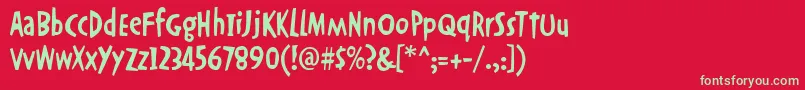 フォントOkrienhmkbold – 赤い背景に緑の文字