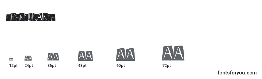 Frenchdance Font Sizes