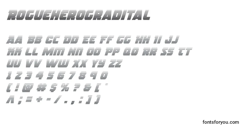 Czcionka Rogueherogradital – alfabet, cyfry, specjalne znaki
