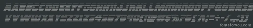 Rogueherogradital-fontti – harmaat kirjasimet mustalla taustalla