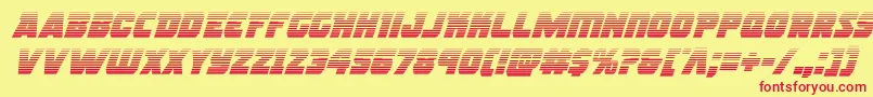 Rogueherogradital-fontti – punaiset fontit keltaisella taustalla