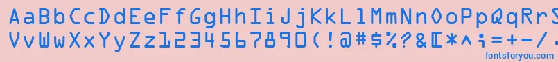 OcrOnegtt Font – Blue Fonts on Pink Background