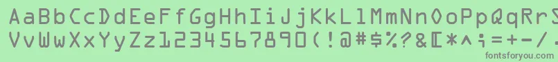 フォントOcrOnegtt – 緑の背景に灰色の文字