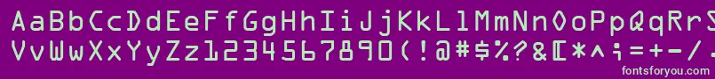 Czcionka OcrOnegtt – zielone czcionki na fioletowym tle