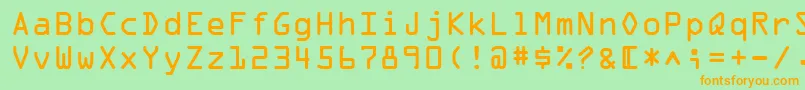 OcrOnegtt Font – Orange Fonts on Green Background