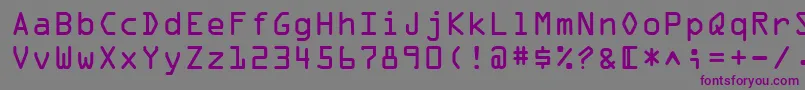 Czcionka OcrOnegtt – fioletowe czcionki na szarym tle