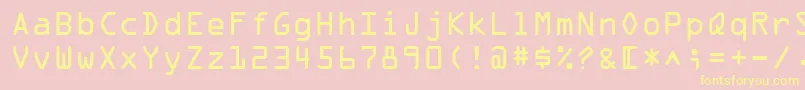 OcrOnegtt Font – Yellow Fonts on Pink Background