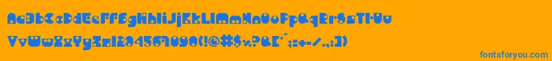 フォントBdPipe – オレンジの背景に青い文字