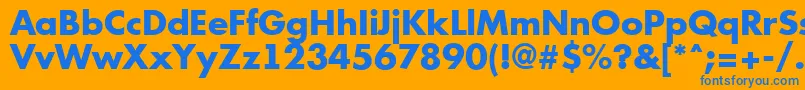 Futur11 Font – Blue Fonts on Orange Background