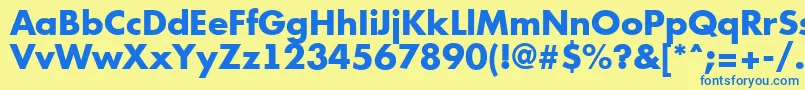 Futur11 Font – Blue Fonts on Yellow Background