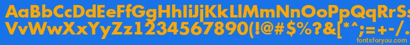 Futur11 Font – Orange Fonts on Blue Background