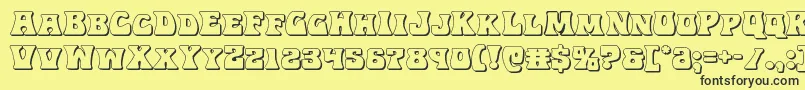 Hippocket3D Font – Black Fonts on Yellow Background