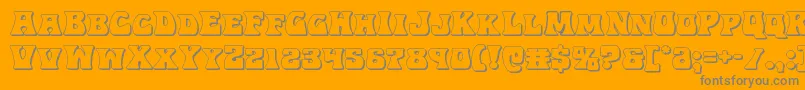 Hippocket3D-Schriftart – Graue Schriften auf orangefarbenem Hintergrund