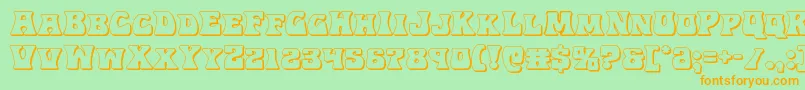 Hippocket3D Font – Orange Fonts on Green Background