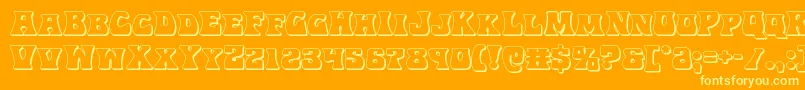 Hippocket3D-Schriftart – Gelbe Schriften auf orangefarbenem Hintergrund