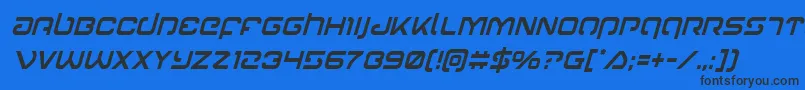 Gunrunnercondital Font – Black Fonts on Blue Background