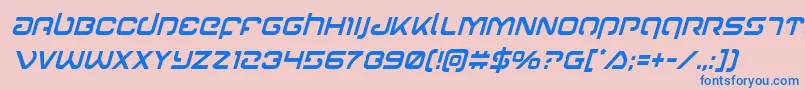 Gunrunnercondital Font – Blue Fonts on Pink Background