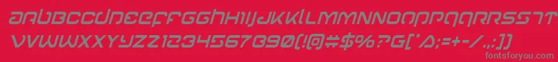 Gunrunnercondital Font – Gray Fonts on Red Background