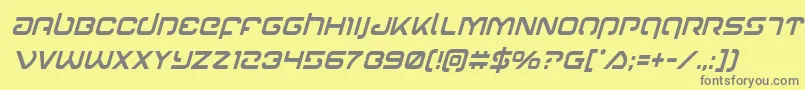 Gunrunnercondital Font – Gray Fonts on Yellow Background