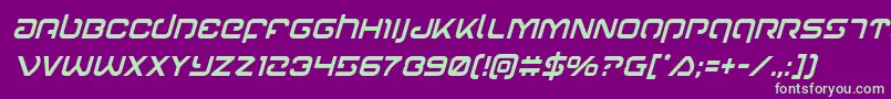 Gunrunnercondital Font – Green Fonts on Purple Background