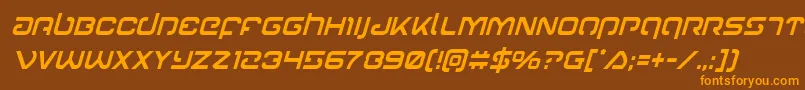 Gunrunnercondital Font – Orange Fonts on Brown Background